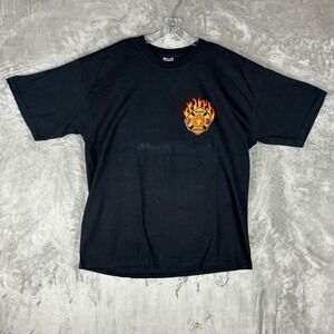 VTG Gildan Mens Miami Township Fire Station 69 Fighting Frogs T-Shirt XL Black